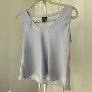 EILEEN FISHER silk dupioni rounded v-neck tank top